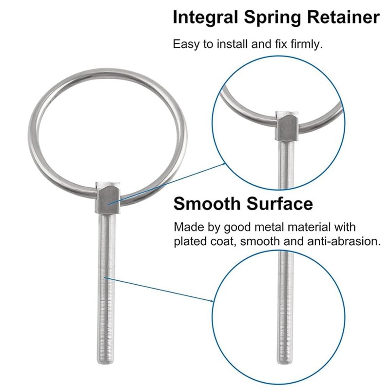 Lynch Pin, 4PCS Dia 4.5mm 316 Stainless Steel Round Pins