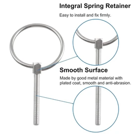 Lynch Pin, 4PCS Dia 4.5mm 316 Stainless Steel Round Pins Trailer Lock Pin Retaining Pins Lynch Pin Fasteners Easy Install Easy to Use