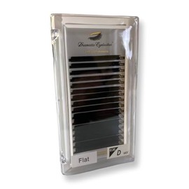 Flat Eyelash Extensions, C, CC, D & DD Curl, 0.20mm, Mix Tray, 8-15mm, Ellipse Shape (C)