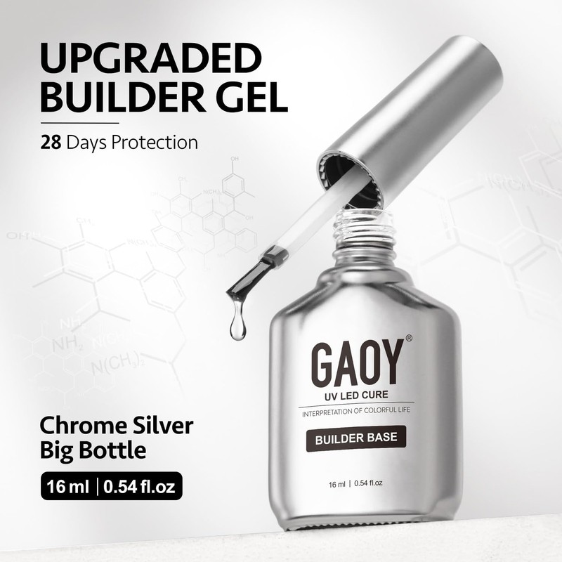 GAOY Clear Builder Gel for Nails, 16ml Rubber Base Builder
