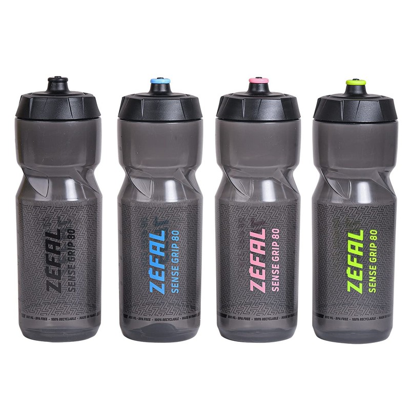 ZEFAL Unisex's Sense Grip 80 Water Bottle, Black/Black, 800ml