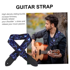 Totority Comfortable Acoustic Guitar Strap with Leather Ends Wide Woven Design for Bass Electric Guitars Vibrant Colors No Slide for Standing Play