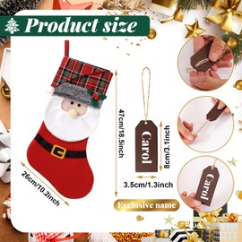 NIBESSER Christmas Stockings Set of 4, 18.5" Classic Farmhouse Large Christmas Stockings with Santa, Snowman, Reindeer, Polar Bear for Family Holiday Party Christmas Decorations