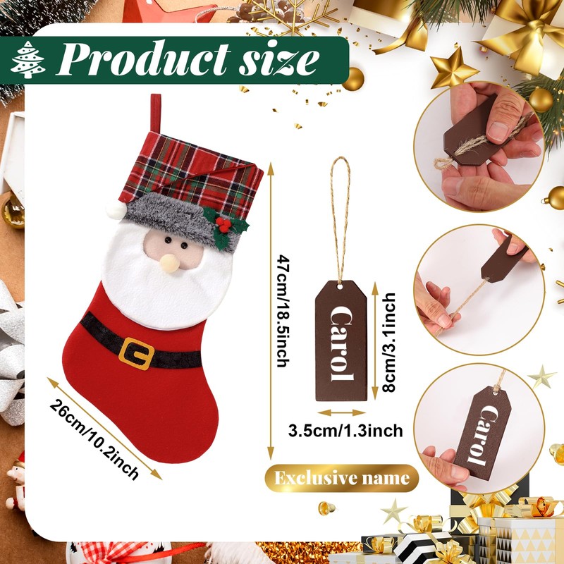 NIBESSER Christmas Stockings Set of 4, 18.5" Classic Farmhouse Large