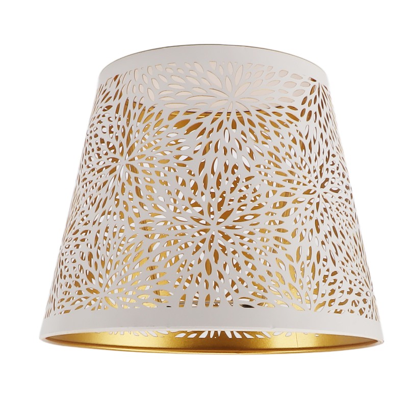 Lamp Shade E27 E26 White Carved Flower Pattern Iron Modern
