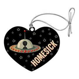 GRAPHICS & MORE Homesick UFO Alien Funny Heart Love Wood Christmas Tree Holiday Ornament