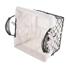 iplusmile Nordic Style Iron Wire Basket with Double Handles Versatile Food Snack Storage Holder for Fruits Vegetables and Home Organization Liner for Easy Cleaning