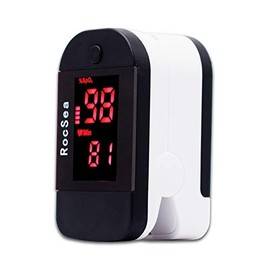 PULUZ Medical Precision Finger Pulse Oximeter Blood Oxygen Heart Rate Monitor LED Digital Display for Monitoring Home Health Care (Black White)