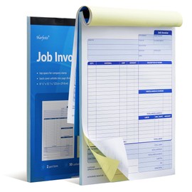 Harfesto Job Work Order Forms, Large Size Contractor Invoice Book 8-1/2" x 11-7/16", Invoice Receipt Book for Small Business, 2-Part Carbonless Forms, 100 Sets (2 Books)