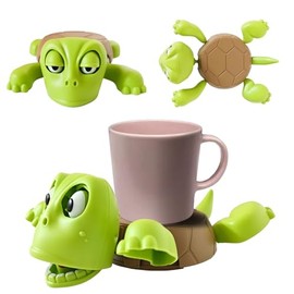 Cute Turtle Cup Coaster and Phone Holder, 3 Colors Available, 6.89 x 5.12 x 1.79 inches (Light Green)