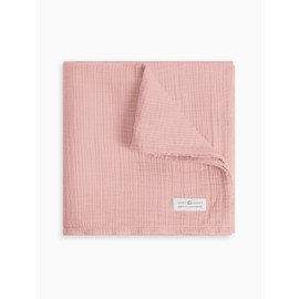 Colored Organics Baby Organic Cotton Swaddle - Infant Receiving Blanket - Blush Muslin