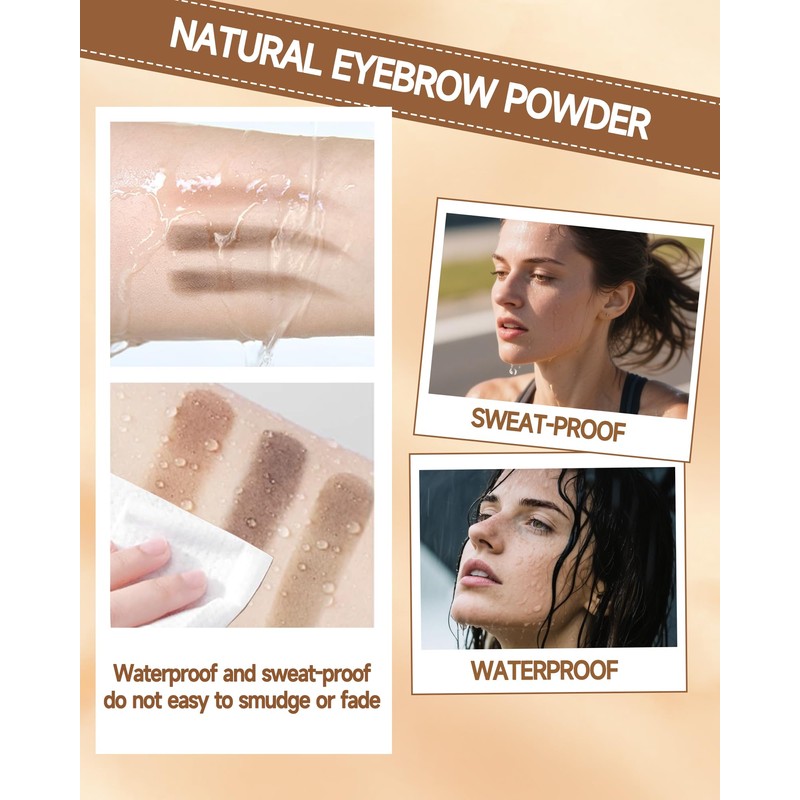 Eyebrow Powder Makeup Kit, 3 in 1 Eyebrow Kit, Brow
