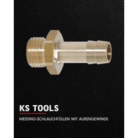 KS Tools Brass Hose Nozzle with Male Thread, 45°, G3/8 Inch Male x 9 mm, 515.3389 I Hose Connection Adapter with an Inner Cone of 45°