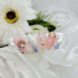 ❣Christmas Eve handmade nail tips - Short Oval / ❣크리스마스이브 수제네일팁 - 숏오발