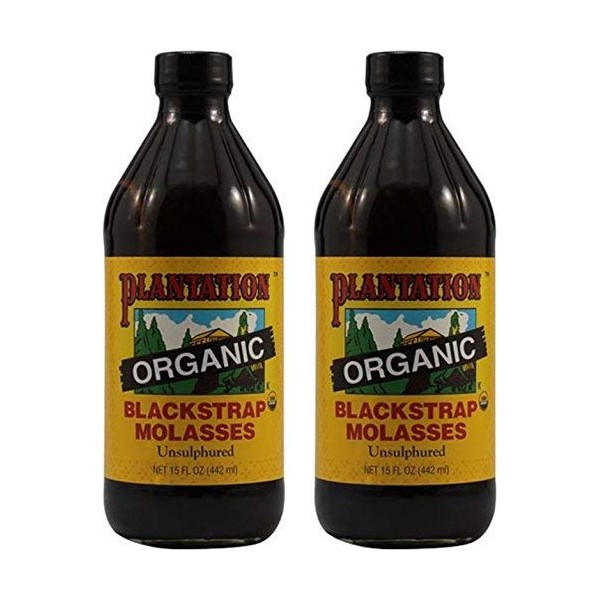 Plantation Blackstrap Molasses, Organic, 15 oz (Pack of 2)