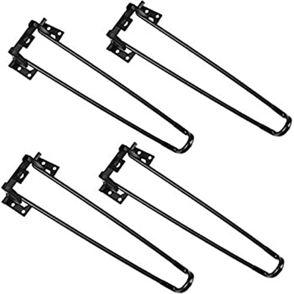 KONKENIE 28" Hairpin Table Legs Height Foldable 4Pcs/Set Folding Metal