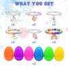 LUKBERA 12Pcs Easter Eggs Filled with Beads Bracelets, Beaded Bracelet