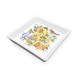 Boston International State Collection Ceramic Square Plate/Caddy, 6 x 6-Inches, Georgia