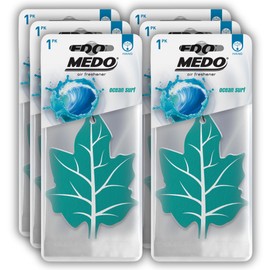 MEDO Leaf Hanging Car Air Freshener, Strong Long-lasting Fragrance, Removes Everyday Odours, For Car Interior Home & Office - 6 Pack Ocean Surf Scent