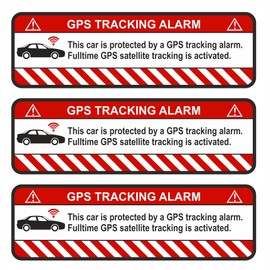 9 x GPS Sticker Bicycle Motorcycle Car Finest Folia Alarm Warning Anti Theft Sticker Tracker Secured (White, R054 Car)