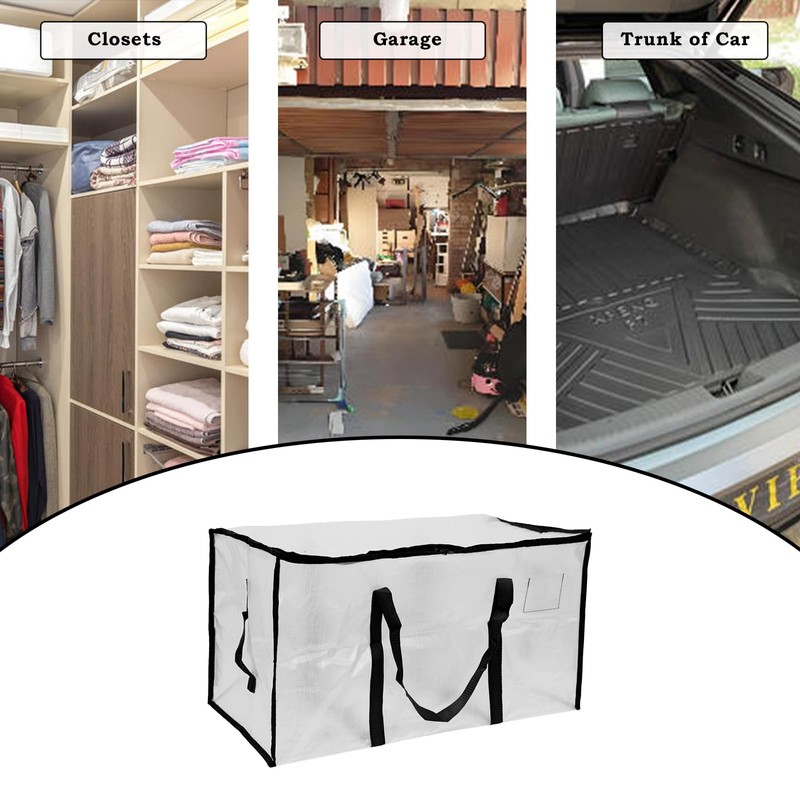 6-Packs Extra Large Heavy Duty Moving Bags, Waterproof Storage Totes