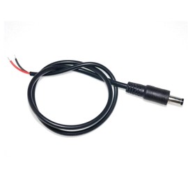 EAHOSUCC Long 1M/3.3FT 22AWG 5.5mm x 2.1mm DC Pigtail Barrel Plug Connector Cable Male,Single 3A DC 5521 Open End Extension Repair Cord for CCTV,Surveillance Camera Cables