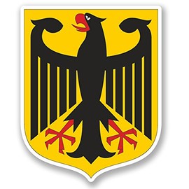 2 x 10cm German Eagle Vinyl Sticker Luggage Travel Bike Laptop Helmet Car #4865 (8cm Wide x 10cm Tall)