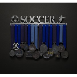 Allied Medal Hangers - Soccer - Male Figure (18" Wide with 1 Hang bar) - Medal Hanger Holder Display Rack - Multiple