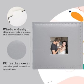 Cherrich Small Photo Album 4x6 100 Pockets with Writing Space Leather Cover Picture Book Holds 4x6 Photos for Wedding, Baby, Family, Graduation