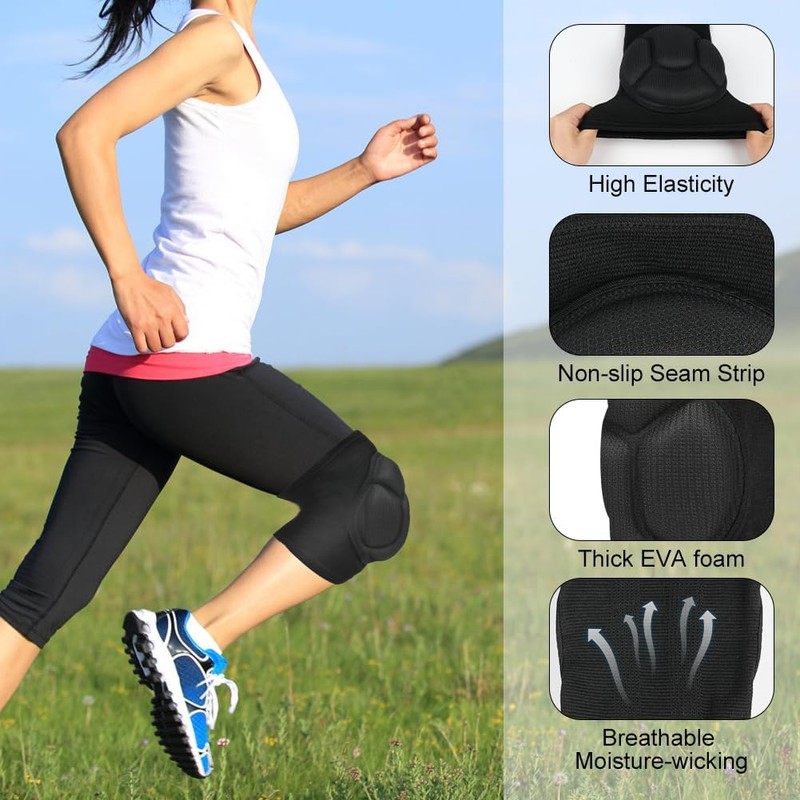 flintronic Volleyball Dance Knee Pads, Thick Sponge Work Knee Pads,
