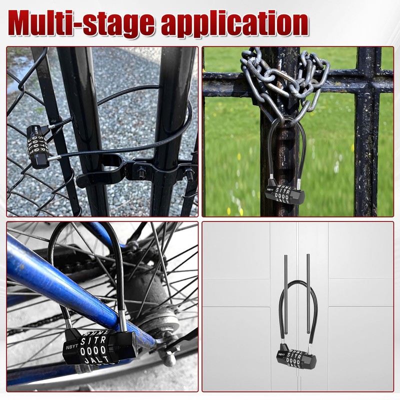 Lawnize Cable Locks with Letters, Text, Words Combination,Steel Cable Rope