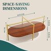 Glass and Wood Coffee Table, Mid Century Modern Design, Clear