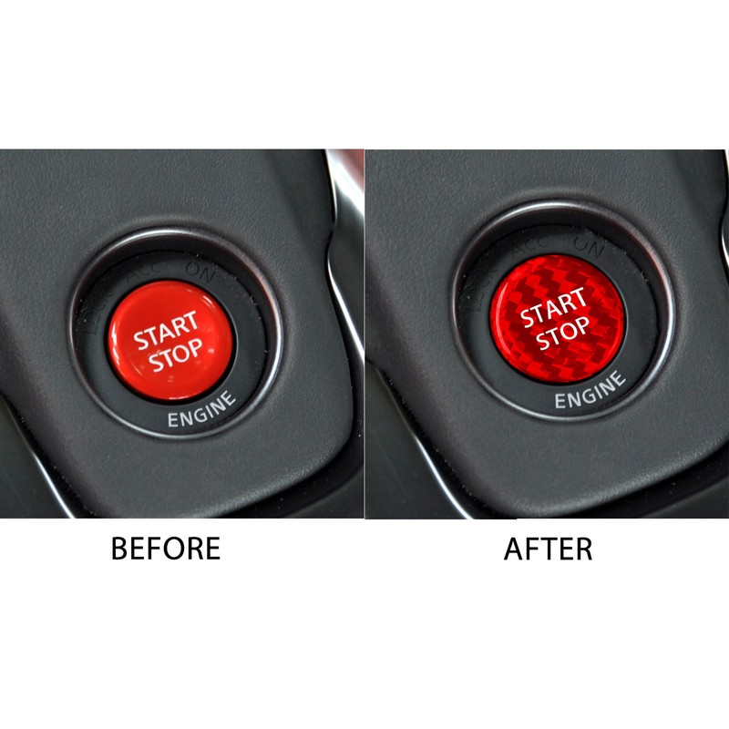 Push Start Button Cover Carbon Fiber Ignition Switch Button Cover