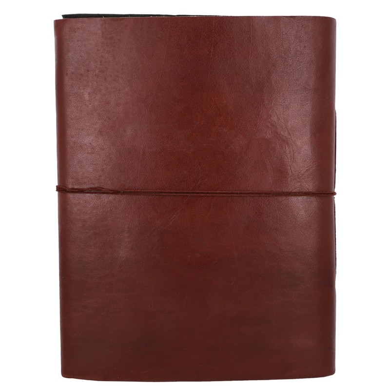 Gusti Mila Leather Photo Album, Handmade Paper, Brown Leather