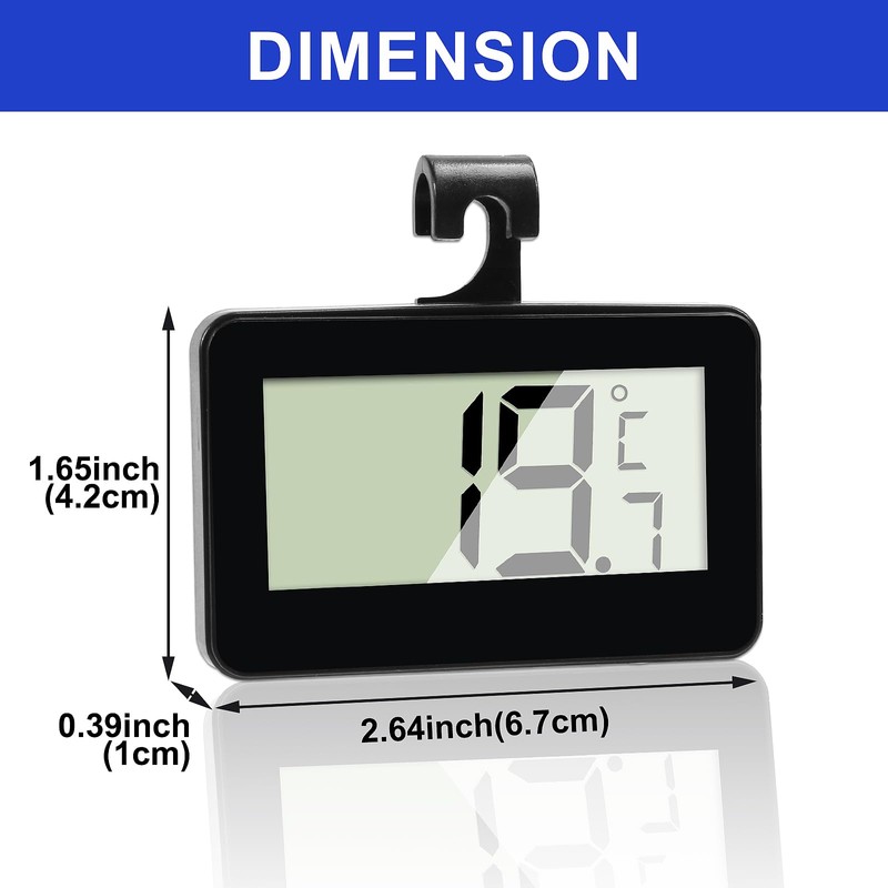 2 Piece Digital Fridge Thermometer Mini Freezer Thermometer Room Thermometer