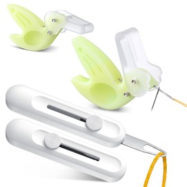 Dreyoo Needle Threader Set for Hand Sewing, 2 Large Automatic Threaders for Yarn & Thick Thread + 2 Hummingbird Fine Threaders with Cutter, Threading Tool Kit for Embroidery, Sewing Machine (4 Pack)