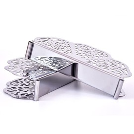 Pack of 2 Stainless Steel Napkin Holders, Table Napkin Holder, Stainless Steel Napkin Dispenser, Durable for Kitchen Countertops, Dining Table, Party Decoration (14 x 7.6 x 3.2 cm, Silver)