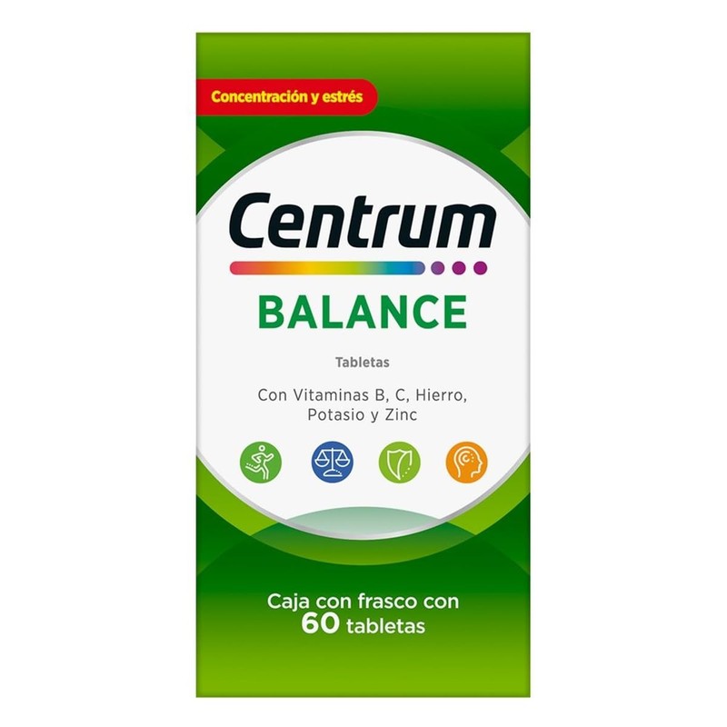 Centrum Balance Multivitaminico, Con Magnesio, Vitamina B y Vitamina C,