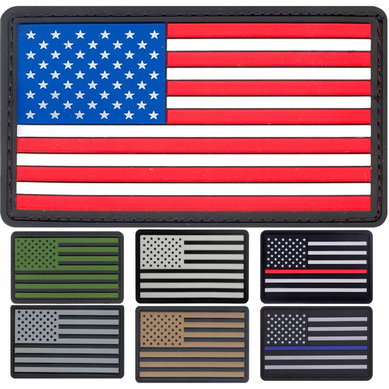 Rothco US Flag Tactical PVC Patch American USA Hook &