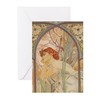 CafePress Mucha Art Nouveau In The Garden Greeting Cards Greeting