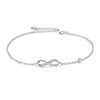 Infinity Ankle Bracelet for Women, 925 Sterling Silver Charm Adjustable