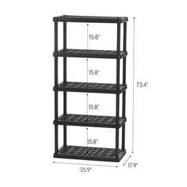 IRIS USA 5-Tier Large Shelving Unit, Black