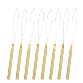 8 Pcs Hair Extension Loop Pulling Hook Tool Needle Threader Tool and Micro Loop Nano Beads Device Tool for Hair Extensions or Feather Extensions