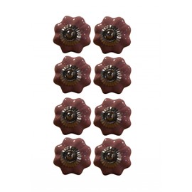 Homeroots 1.5" X 1.5" X 1.5" Glossy Pink Silver And Red  Knobs 8 Pack