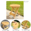 LukPlen Wooden Folding Step Stool, for Small Spaces, Kitchen, Bedroom