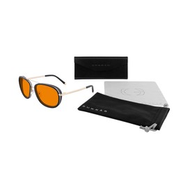 Gunnar DUME Gaming and Computer Glasses Frame Colour: Gold, Lens Tint: Amber Max (Blocks 95% of Blue Light & 100% UV Light) - Blue Light Blocking Glasses, Gold lens: Amber Max (95% blue light