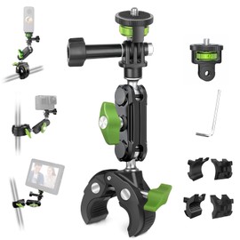 YAYOYA Super Clamp, Camera Clamp, Anti-Loose, Magic Arm, Clamp Arm, 360 Degree Rotation, 1/4 Inch Screw, Car Camera Mount, Anti-Deflection, Ball Head Arm, Maximum Load 3.3 lbs (1.5 kg), Crab Scissors