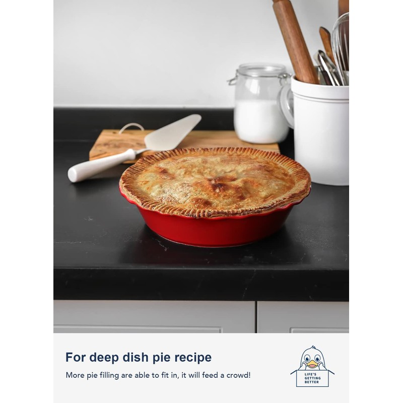 LE TAUCI Ceramic Pie Pans for Baking, 9 Inches Pie