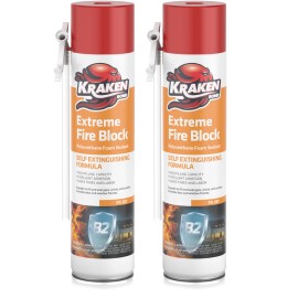 Kraken Bond Extreme Fire Block Polyurethane Straw Foam Sealant  24 oz   2 Pack