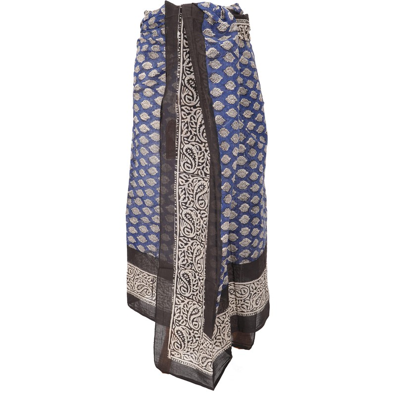 GURU SHOP Lightweight Pareo, Sarong, Hand Printed Cotton Cloth, Men/Women,